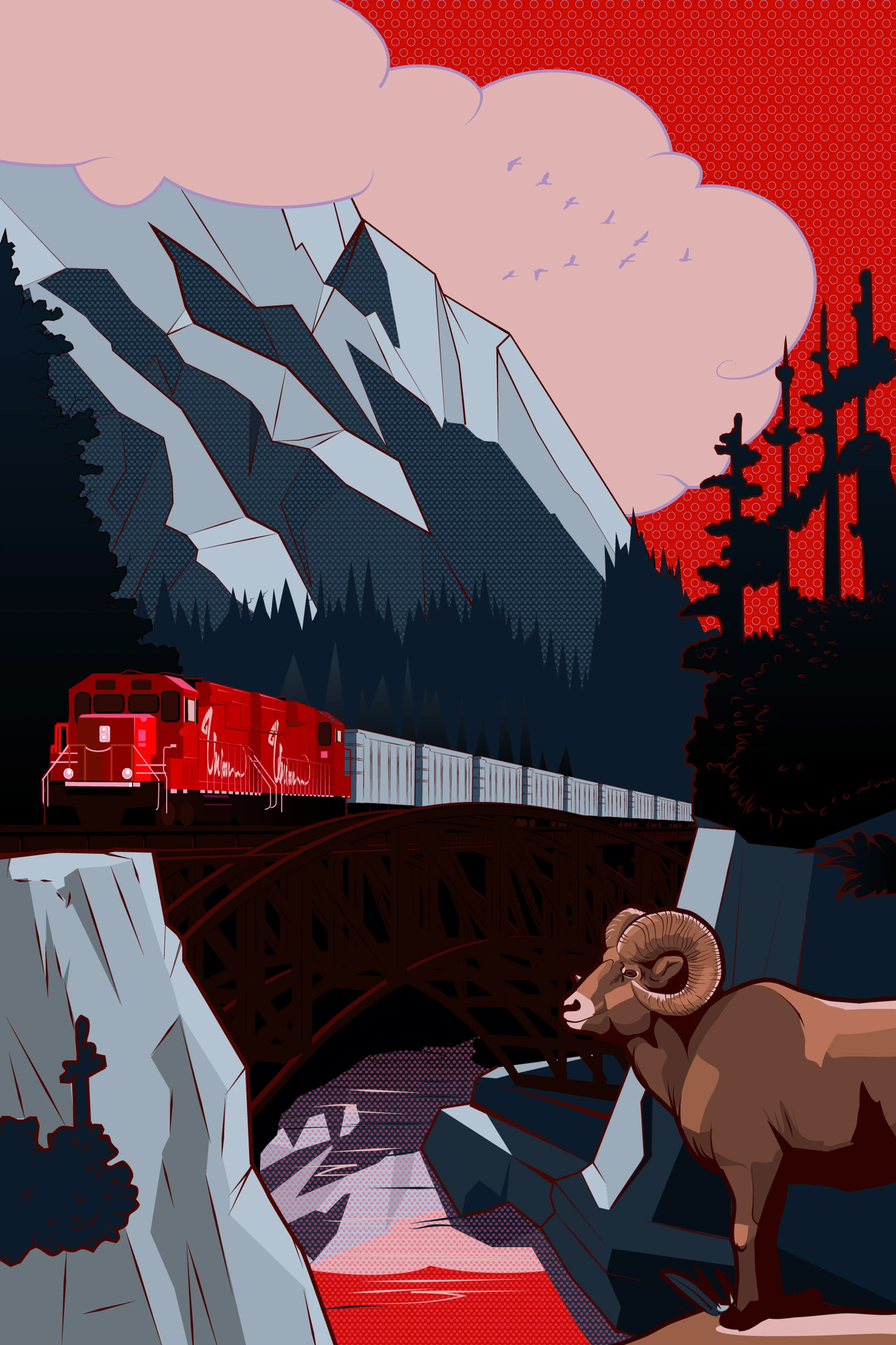 Illustration Called Canada Pacific - Carved Into Our Landscape by Michael Grills