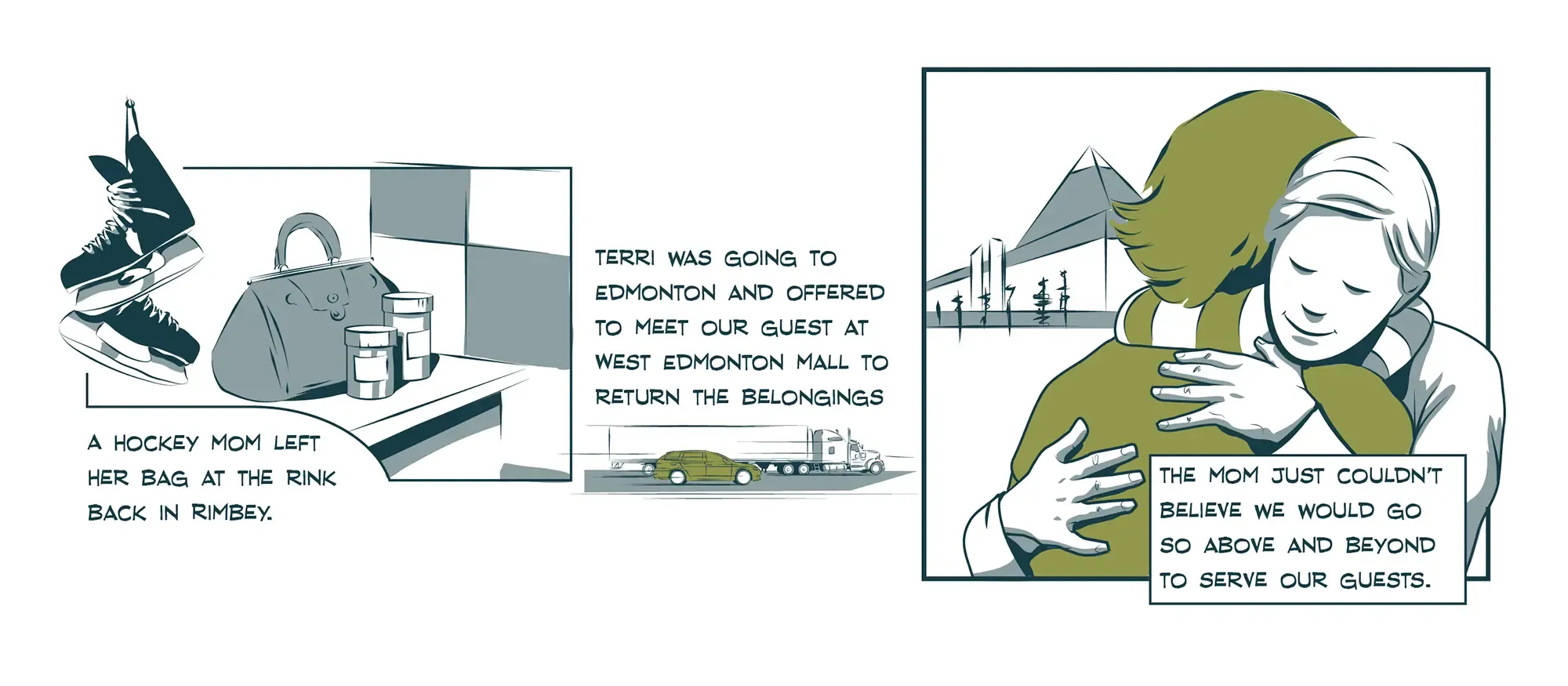 Canalta Comic about a forgetful hockey Mom