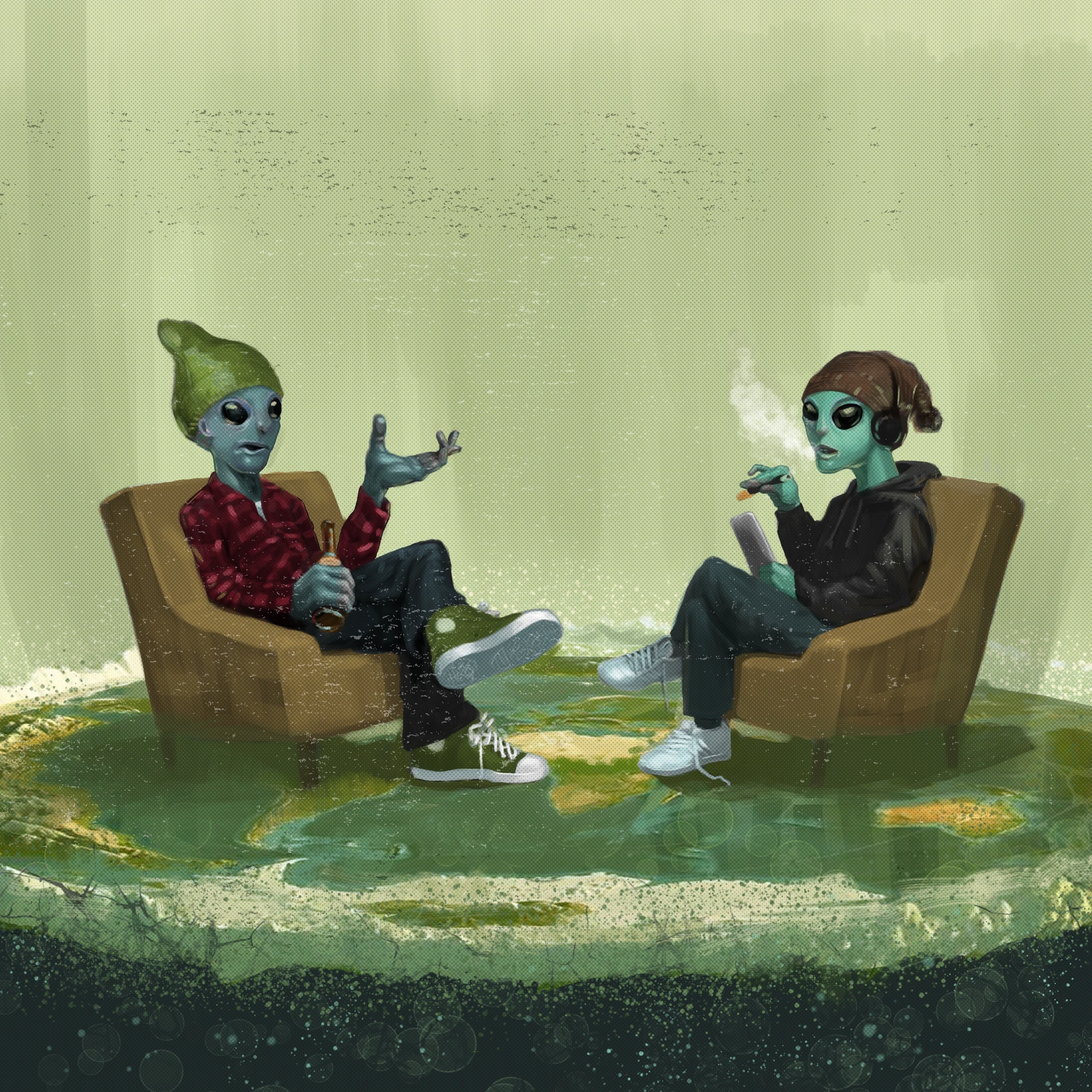 Illustration Called Conspiracy PodCast by Michael Grills