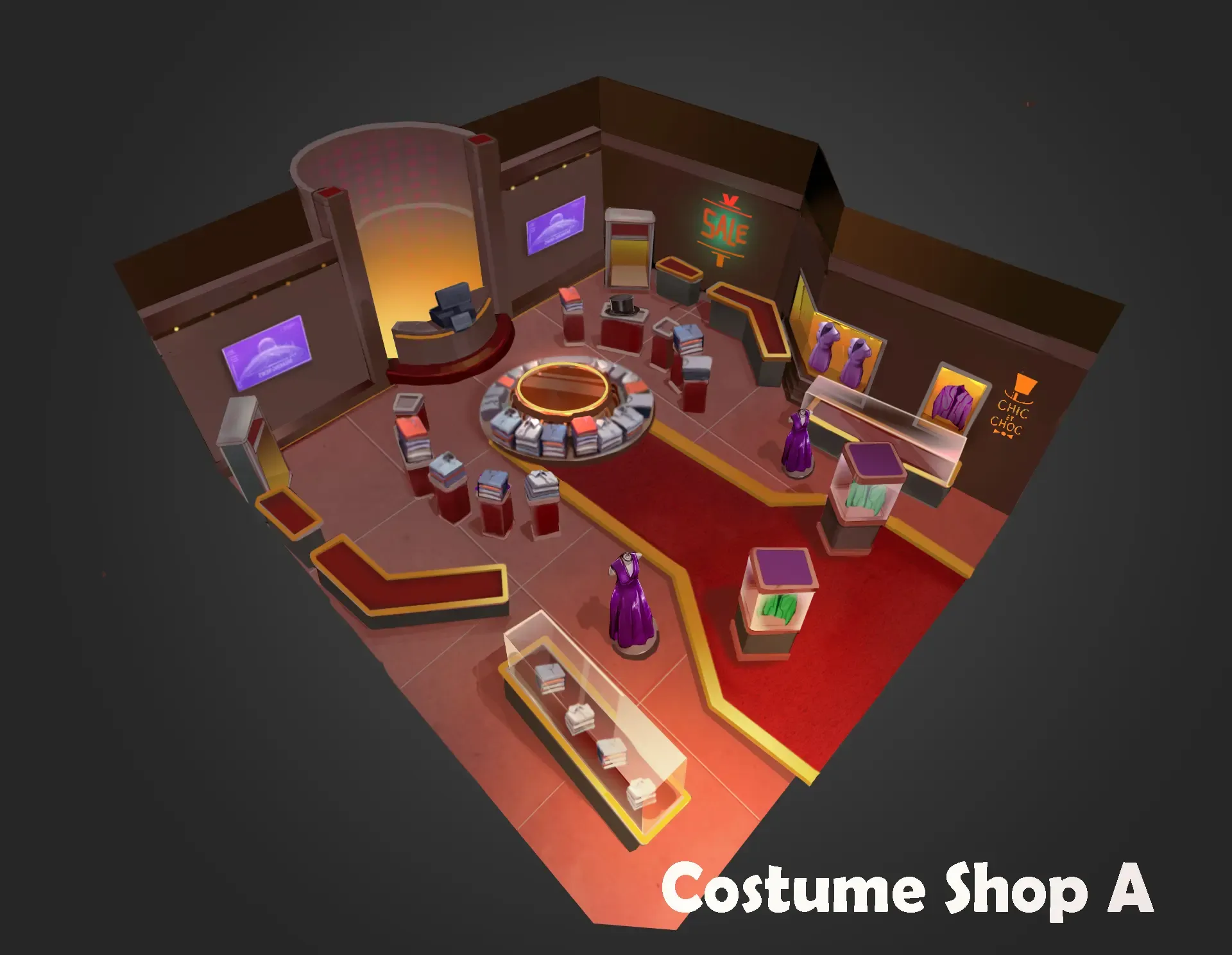 Concept Interior of a Costume Shop