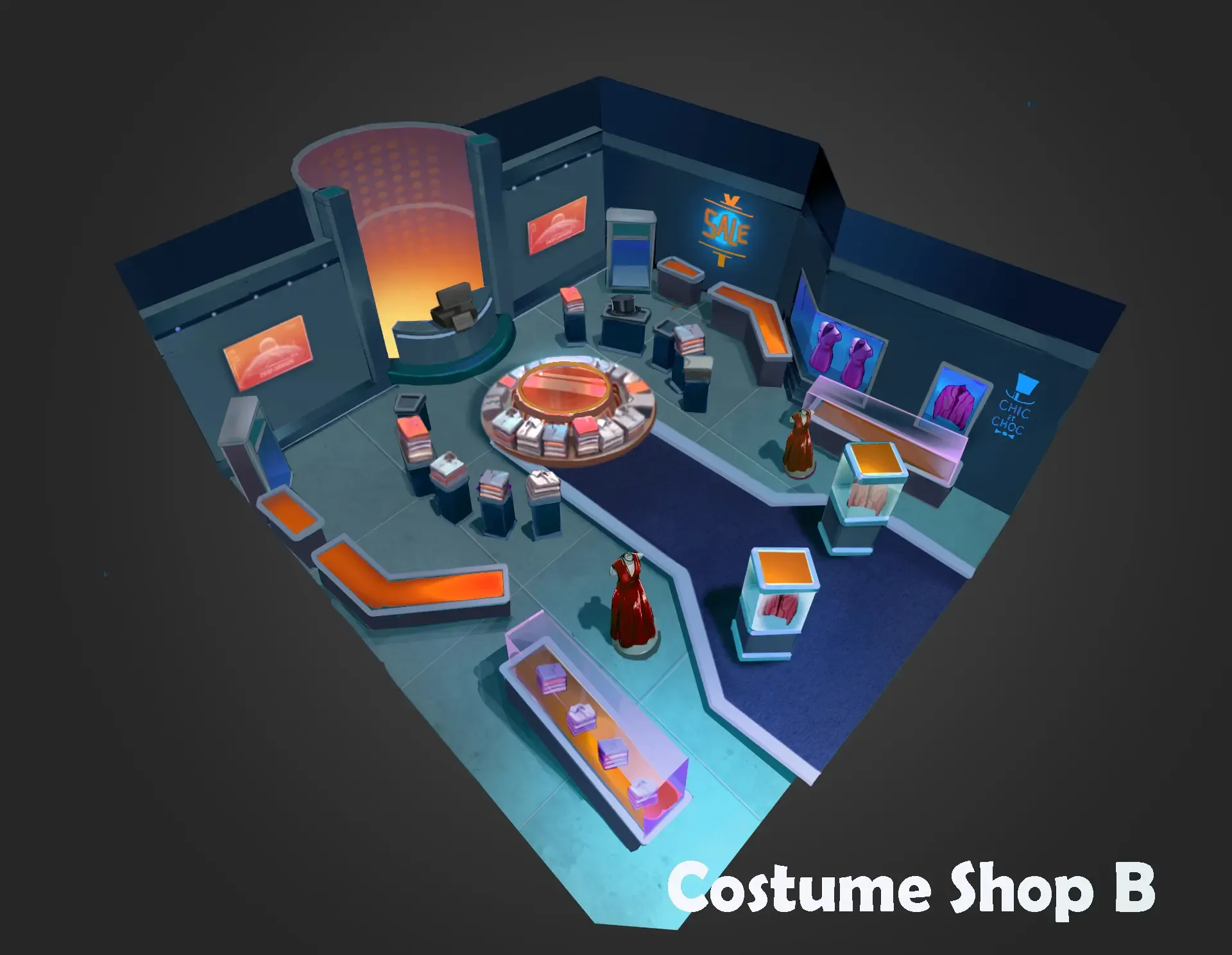 Concept Interior of a Costume Shop