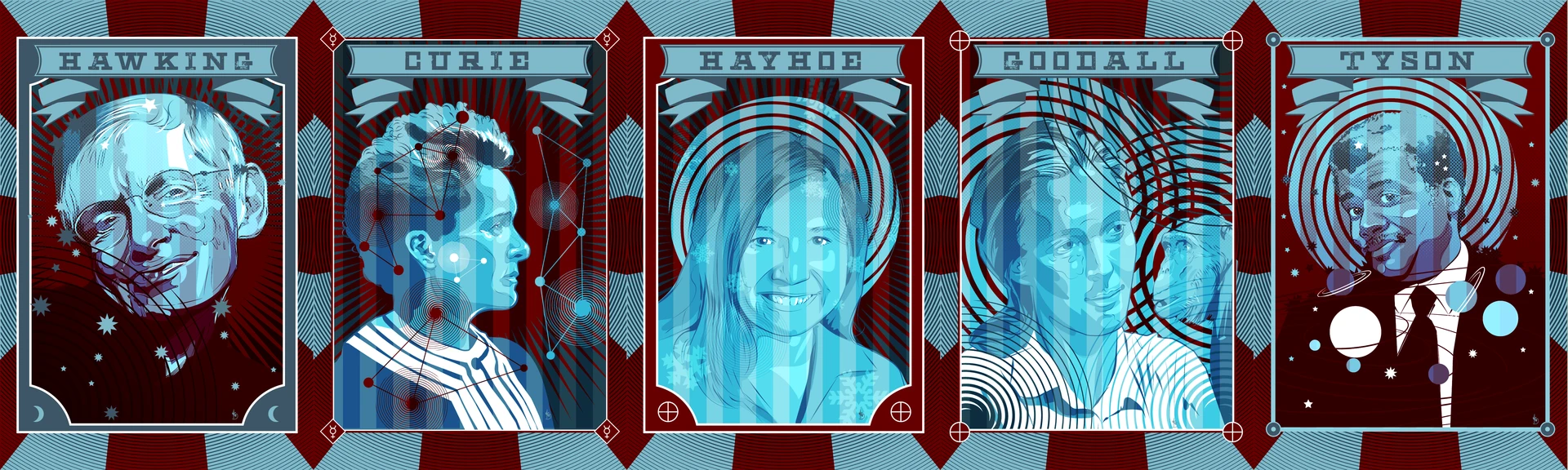 Illustration Called Famous Scientist Posters.png by Michael Grills