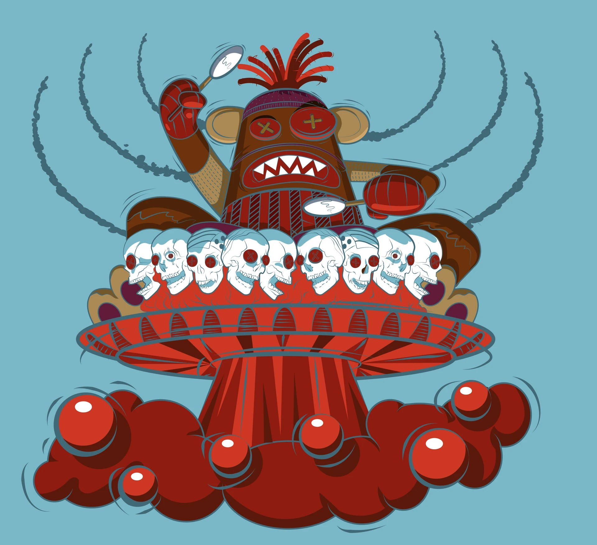 Illustration Called Sock Monkey Hoodie Design by Michael Grills