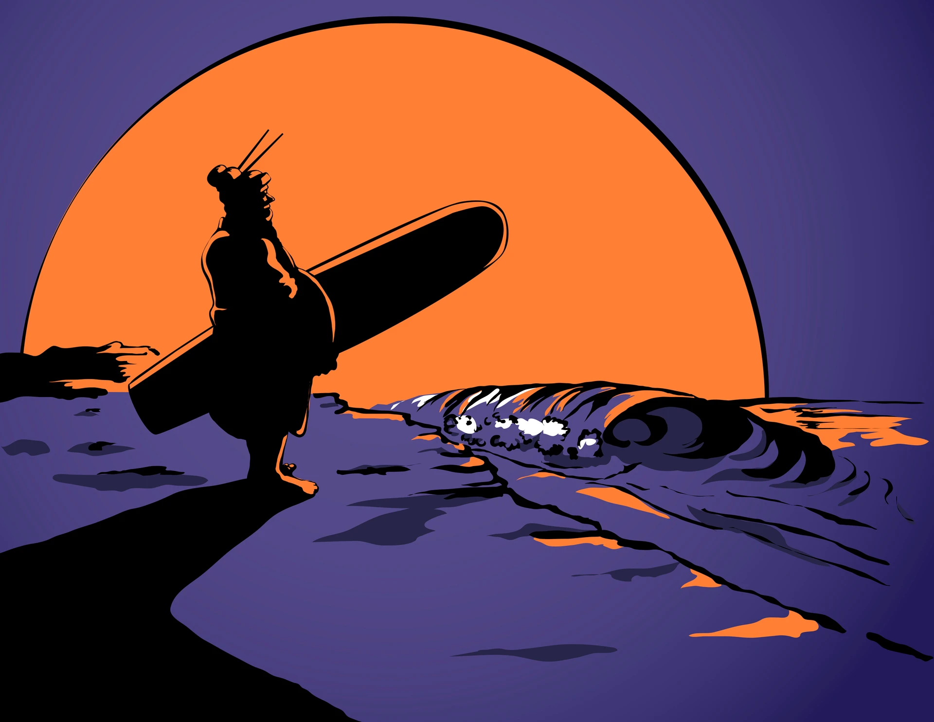 Illustration Called Sumo Surfer by Michael Grills
