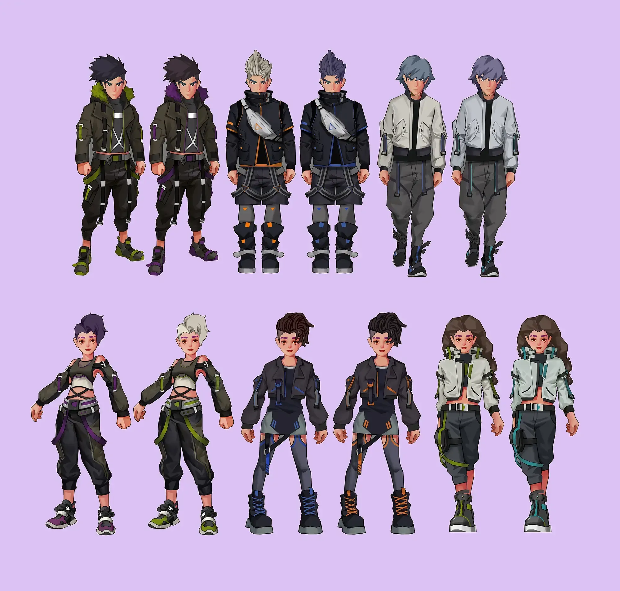 Concept art of Techwer Outfits