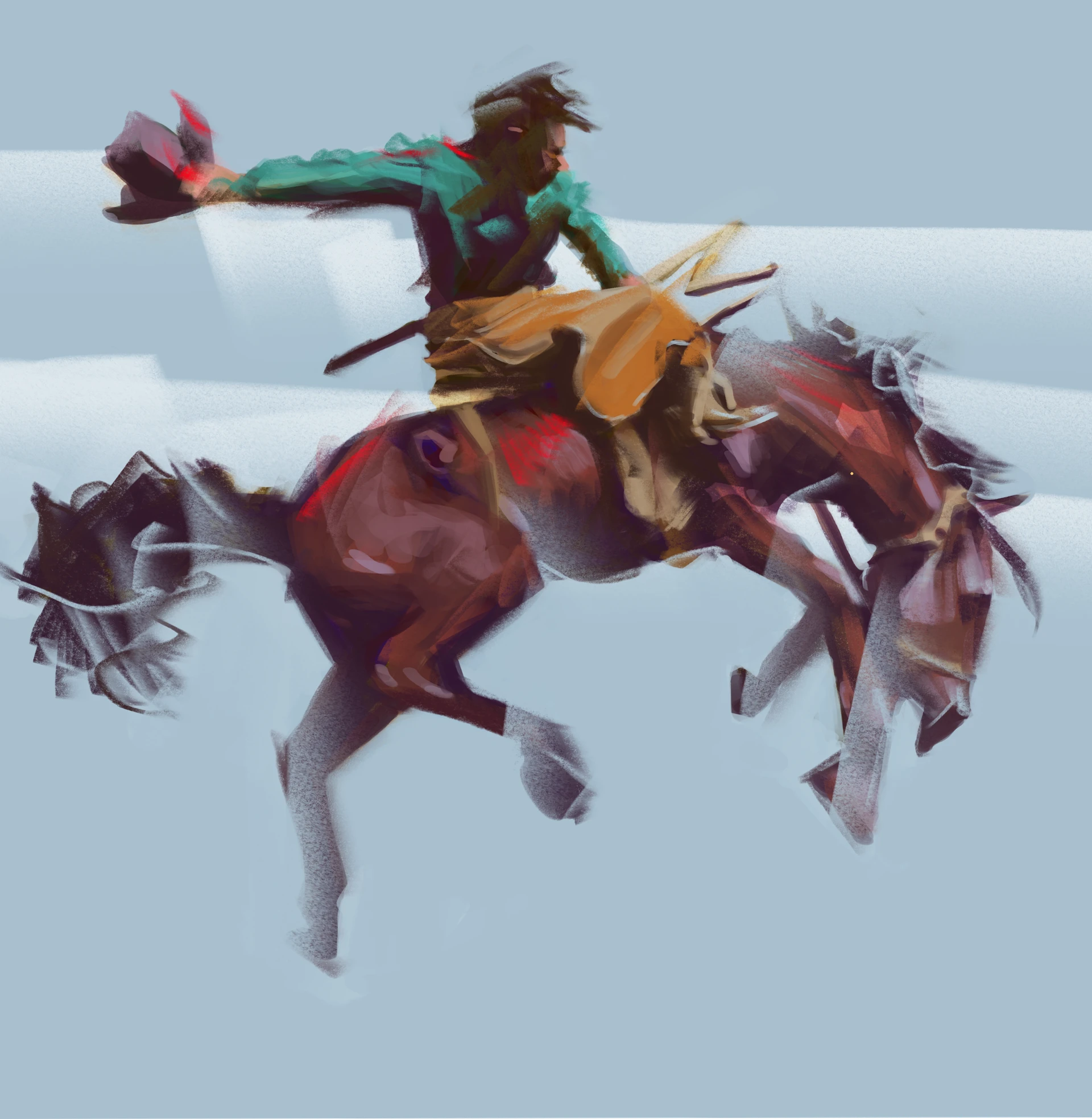 Illustration Called Back In the Saddle by Michael Grills